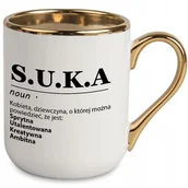 Kubki - KUBEK BIAŁY ELEGANT Z ŚMIESZNY NADRUK SUKA DLA DZIEWCZYNY ŻONY PRZYJACIÓŁKI - miniaturka - grafika 1