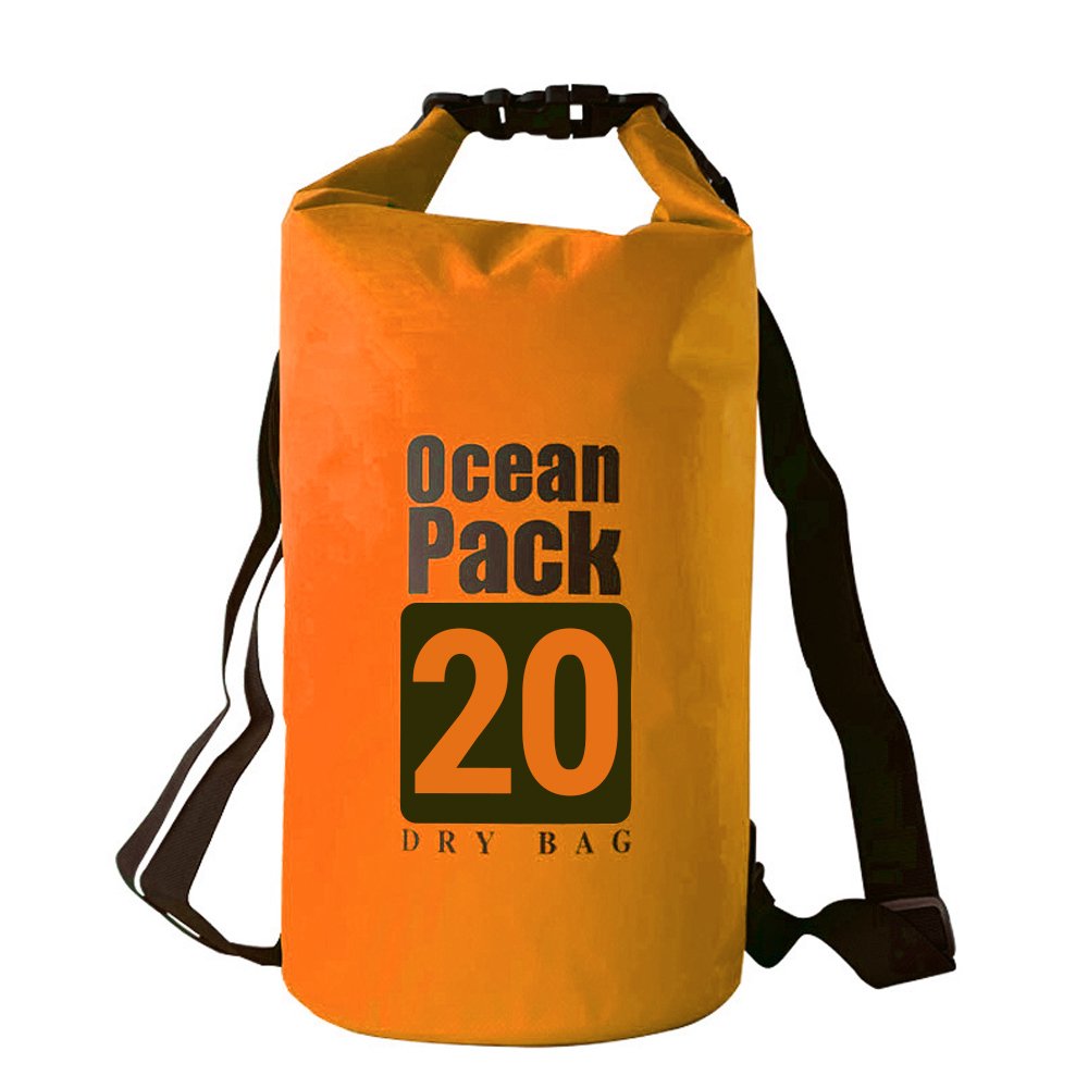 Wodoodporna torba sportowa, wodoodporna torba 20L PVC, torba raftingowa, torba kempingowa, torba na szlak rzeczny, plecak, pomarańczowy