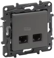 Gniazdka elektryczne - Legrand Niloe Step gniazdo podwójne 2xRJ45 kat 5e UTP kolor stalowy 863460 863460 - miniaturka - grafika 1
