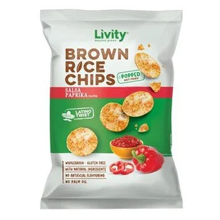 LIVITY Chipsy ryżowe pełnoziarniste o smaku smaku salsy paprykowej 60g - Chipsy - miniaturka - grafika 1