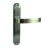 Klamki - Domino Klamka do drzwi wewnętrznych z długim szyldem Dekan Chrom Nikiel - miniaturka - grafika 1