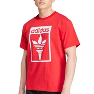 Koszulki męskie - Koszulka adidas Originals Trefoil Torch JJ1219 - czerwona - miniaturka - grafika 1
