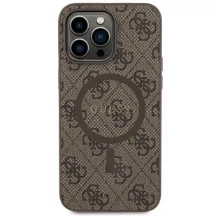 Etui Guess GUHMP14LG4GFRW Apple iPhone 14 Pro hardcase 4G Collection Leather Metal Logo MagSafe brązowe/brown - Etui i futerały do telefonów - miniaturka - grafika 4