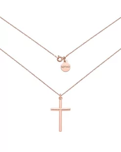 Naszyjnik z różowego złota z krzyżem - Naszyjniki - miniaturka - grafika 1