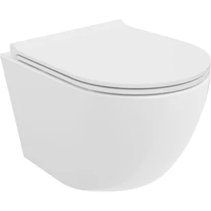 Mexen Lena miska wc Rimless Tornado z deską wolnoopadającą slim, duroplast, biała połysk - 30220500T - Miski WC - miniaturka - grafika 1