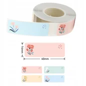 Etykiety do drukarek - .NIIMBOT Etykiety Naklejki 14*40mm 160szt KWIATY - miniaturka - grafika 1