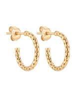 Kolczyki - Złote ażurowe kolczyki półkola - miniaturka - grafika 1