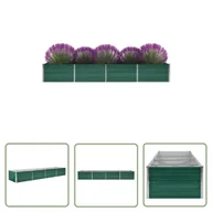 Donice - The Living Store Podwyższona donica z galwanizowanej stali 320x80x45 cm - zielona - Podwyższona Donica - miniaturka - grafika 1