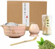 Herbata - Zestaw Do Japońskiej Herbaty Matcha Zestaw Do Robienia Matchy Różowy - miniaturka - grafika 1