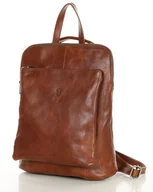 Torebki damskie - Duży plecak damski A4 skórzany biznesowy - brąz - miniaturka - grafika 1