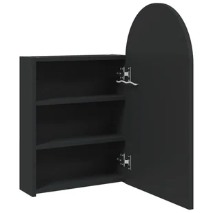 Szafka łazienkowa z lustrem i LED, łukowa, czarna, 42x13x70 cm Lumarko! - Toaletki - miniaturka - grafika 6