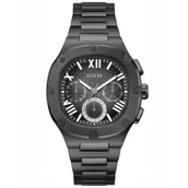 Zegarki męskie - Czarny zegarek męski Guess Headline z bransoletką GW0572G3 - miniaturka - grafika 1