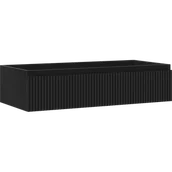 Szafki łazienkowe - Mexen Rivel szafka łazienkowa podumywalkowa 100 cm, 1 szuflada, ryflowana , czarna mat - 91A20-10023-1-BF71 - miniaturka - grafika 1