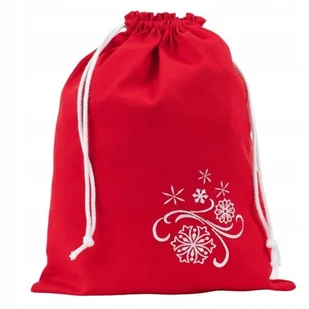 Worek Bawełniany na Prezent Świąteczny - Płatki Śniegu na Boże Narodzenie - Ozdoby bożonarodzeniowe - miniaturka - grafika 1