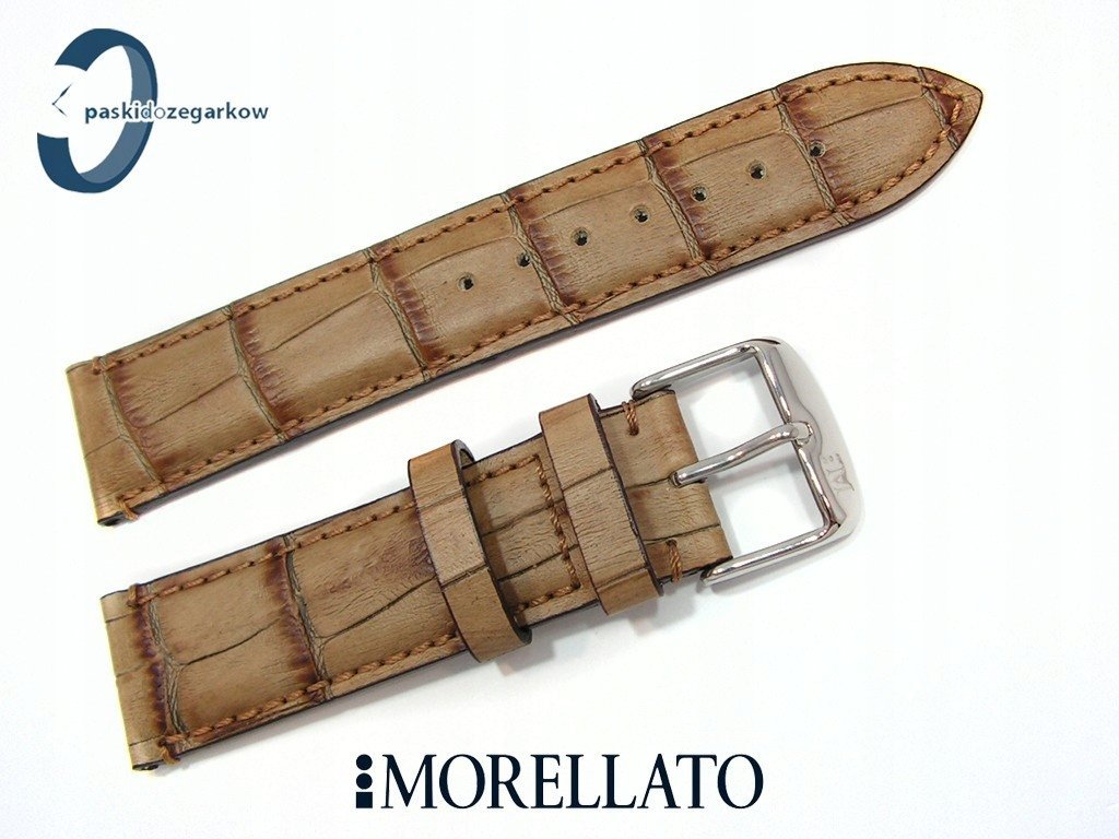 Pasek MORELLATO MODIGLIANI 22 mm skórzany jasny brąz wzór aligator