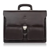 Teczki i aktówki - Torba męska na ramię skórzana do pracy aktówka brązowa - miniaturka - grafika 1