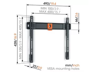 Vogel`s TVM 1403 płaski uchwyt do TV 32"-65" - Uchwyty do telewizora - miniaturka - grafika 5