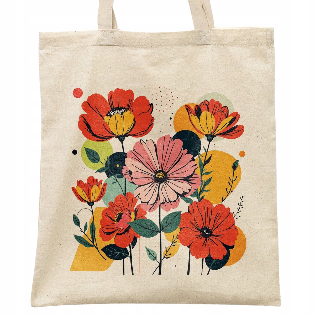 Torba bawełniana na zakupy Motyw Kwiatów Kwiaty Abstrakcja Prezent