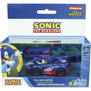 Niebieskie autko Sonic The Hedgehog Carrera pojazd pull back dla dzieci 3+ - Samochody i pojazdy dla dzieci - miniaturka - grafika 1
