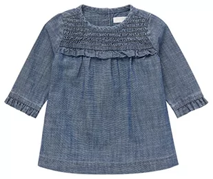 Noppies Baby Dziewczęca sukienka dla dziewczynek Lanexa Long Sleeve sukienka dziecięca, średni niebieski denim P493, 86 - Sukienki - miniaturka - grafika 1