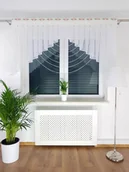 Firany - Firana gotowa z gipiurą oraz koralikami, firany do kuchni, firany do salonu - miniaturka - grafika 1