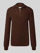 Swetry męskie - Bluza z kołnierzem i detalem z logo model ‘DENO’ - miniaturka - grafika 1