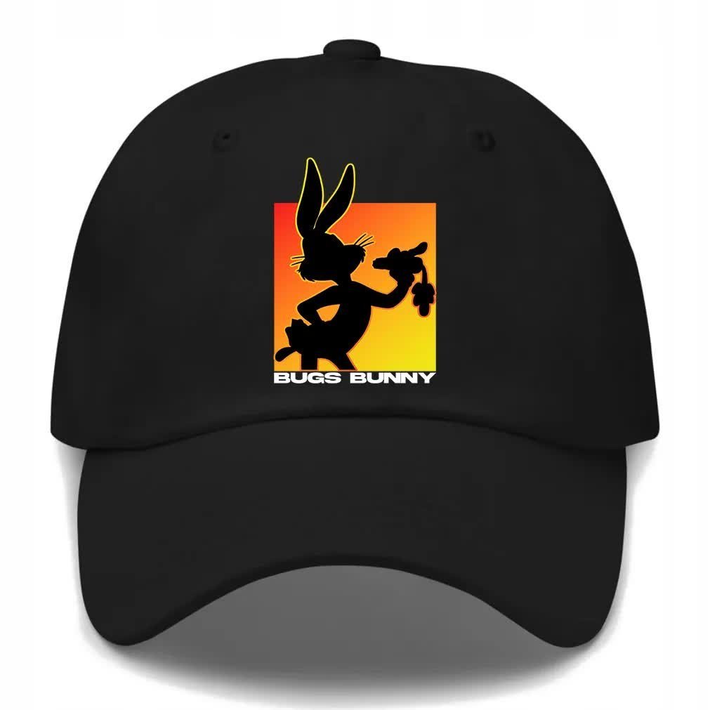 Czapka Dziecięca z Daszkiem BUGS BUNNY Dla Fana Kreskówek Wzory Czarna