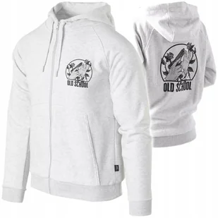 Bluza z kapturem HELIKON Old School Fullzip Rozpinana Light Grey Melanż M - Bluzy męskie - miniaturka - grafika 1
