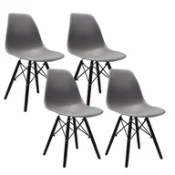 Krzesła - 4 krzesła DSW Milano grafitowe, nogi wenge - miniaturka - grafika 1