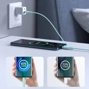 Joyroom kabel przewód USB Typ C - USB Typ C PD 60W 1,2m zielony (S-1230N9) - Kable USB - miniaturka - grafika 4