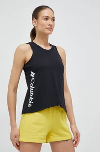 Columbia top bawełniany kolor czarny - Koszulki sportowe damskie - miniaturka - grafika 1