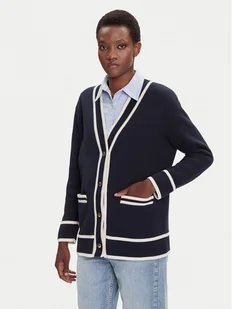 Gant Kardigan 4805340 Granatowy Relaxed Fit - Swetry damskie - miniaturka - grafika 1