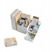 Przyborniki na biurko - Organizer na biurko przybornik z szufladą i przegrodą na książki - miniaturka - grafika 1