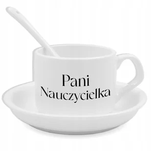 Zestaw Filiżanka Łyżeczka Podstawka PANI NAUCZYCIELKA Na Prezent Wzory - Gadżety dla niej i dla niego - miniaturka - grafika 1