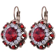 Kolczyki - Złote Kolczyki Angielskie Rubinowe Markizy - miniaturka - grafika 1