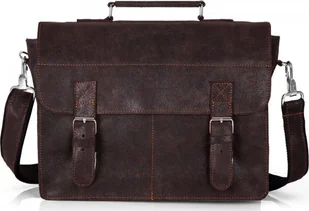 Solome CZEKOLADOWA SKÓRZANA TORBA LISTONOSZKA NA RAMIĘ SOLOME - Teczki i aktówki - miniaturka - grafika 1