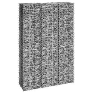 vidaXL Wysokie donice gabionowe, 3 szt., 30x30x150 cm, żelazo - Donice - miniaturka - grafika 1