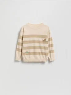 Reserved - Sweter w paski - beżowy - Bluzy i sweterki niemowlęce - miniaturka - grafika 1