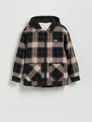 Kurtki i płaszcze dla chłopców - Reserved - Bawełniana kurtka z kapturem - ciemnobrązowy - miniaturka - grafika 1