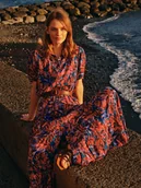 Sukienki - Sukienka z wiskozy z tropikalnym printem - miniaturka - grafika 1