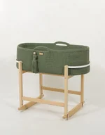 Łóżeczka i kojce - Kosz Mojżesza BOHO Handmade z kołyską - pistacjowy - miniaturka - grafika 1