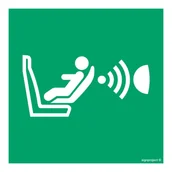 Systemy ekspozycyjne i znaki informacyjne - AE014 SYSTEM DETEKCJI OBECNOŚCI I POŁOŻENIA FOTELIKA DZIECIĘCEGO (CPOD), PS - PŁYTA PCV 1MM FOTOLUMINESCENCYJNA; (250X250MM) - miniaturka - grafika 1