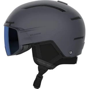 Salomon Driver Pro Sigma, kask narciarski z daszkiem, ciemnoszary - Kaski narciarskie - miniaturka - grafika 1