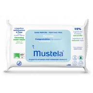 Chusteczki nawilżane - MUSTELA Kompostowalne chusteczki nawilżane, 60szt. - miniaturka - grafika 1
