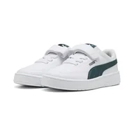 Buty trekkingowe dziecięce - Dziecięce sneakersy Court Classic Clean PUMA White Green Terrain - miniaturka - grafika 1