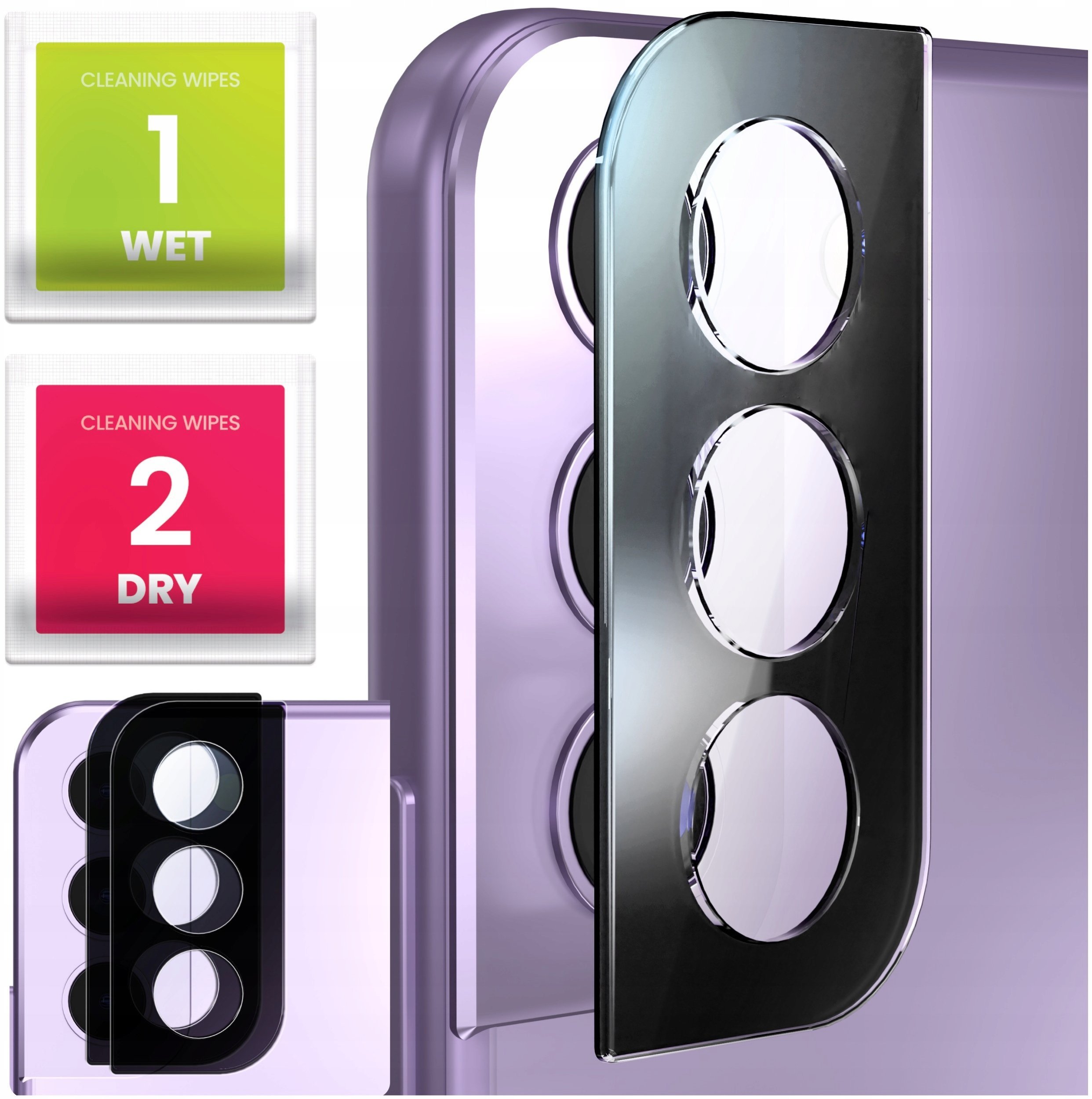 2-PAK Szkło Na Aparat Do Samsung Galaxy S22 / S22 Plus Hartowane, 9H