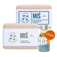 Kosmetyki kąpielowe dla dzieci - Zestaw Cztery Szpaki, mydło w kostce z lanoliną od 1 dnia życia, miś, 110 g + mydło w kostce z wegańską lanoliną od 1 dnia życia, miś, 110 g + olejek kaczuszka, 15 ml gratis - miniaturka - grafika 1