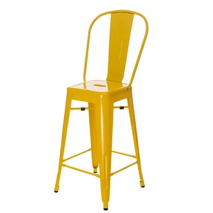 D2.Design Stołek barowy Paris Back żółty inspirowany Tolix 41447 - Taborety i hokery - miniaturka - grafika 1