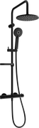 Zestawy prysznicowe - Mexen KX40 zestaw prysznicowy natynkowy z deszczownicą i baterią termostatyczną, czarny - 771504091-70 - miniaturka - grafika 1