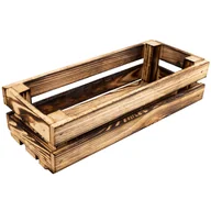 Zestawy upominkowe - Skrzynka drewniana z opalanych mała naturalna desek pudełko 34 x 14 x 9 cm - miniaturka - grafika 1